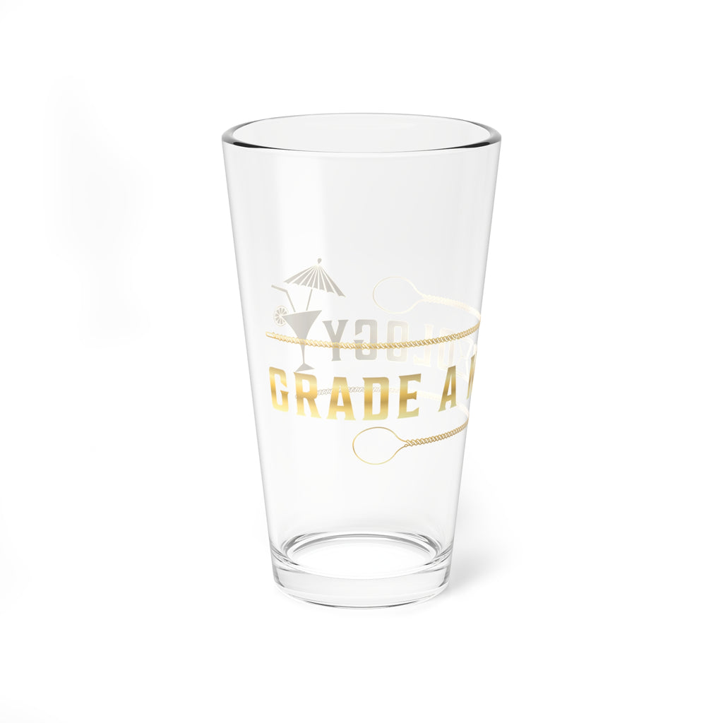 Gold Script 16oz Mixing Glass — You’re a Grade A Bartender Cocktail Shaker Glass