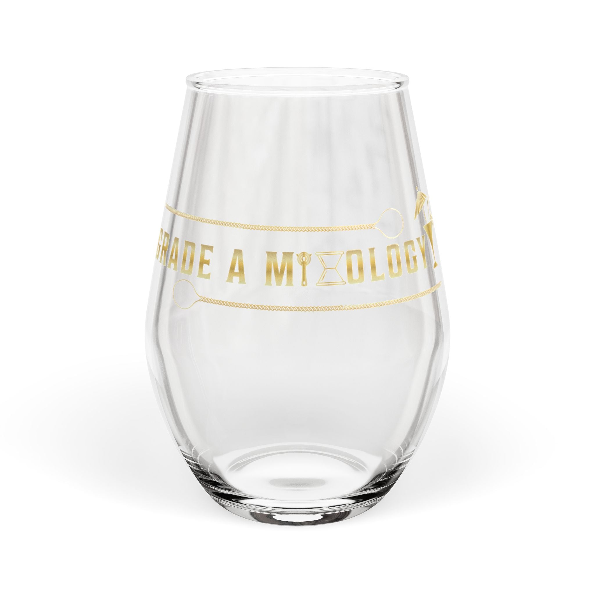 Stemless Wine Glass – 'Made a Mixologist' Gold Foil Design, 11.75oz