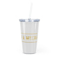 Gold Foil 'Made a Mess' Plastic Tumbler with Straw — Reusable Travel Cup