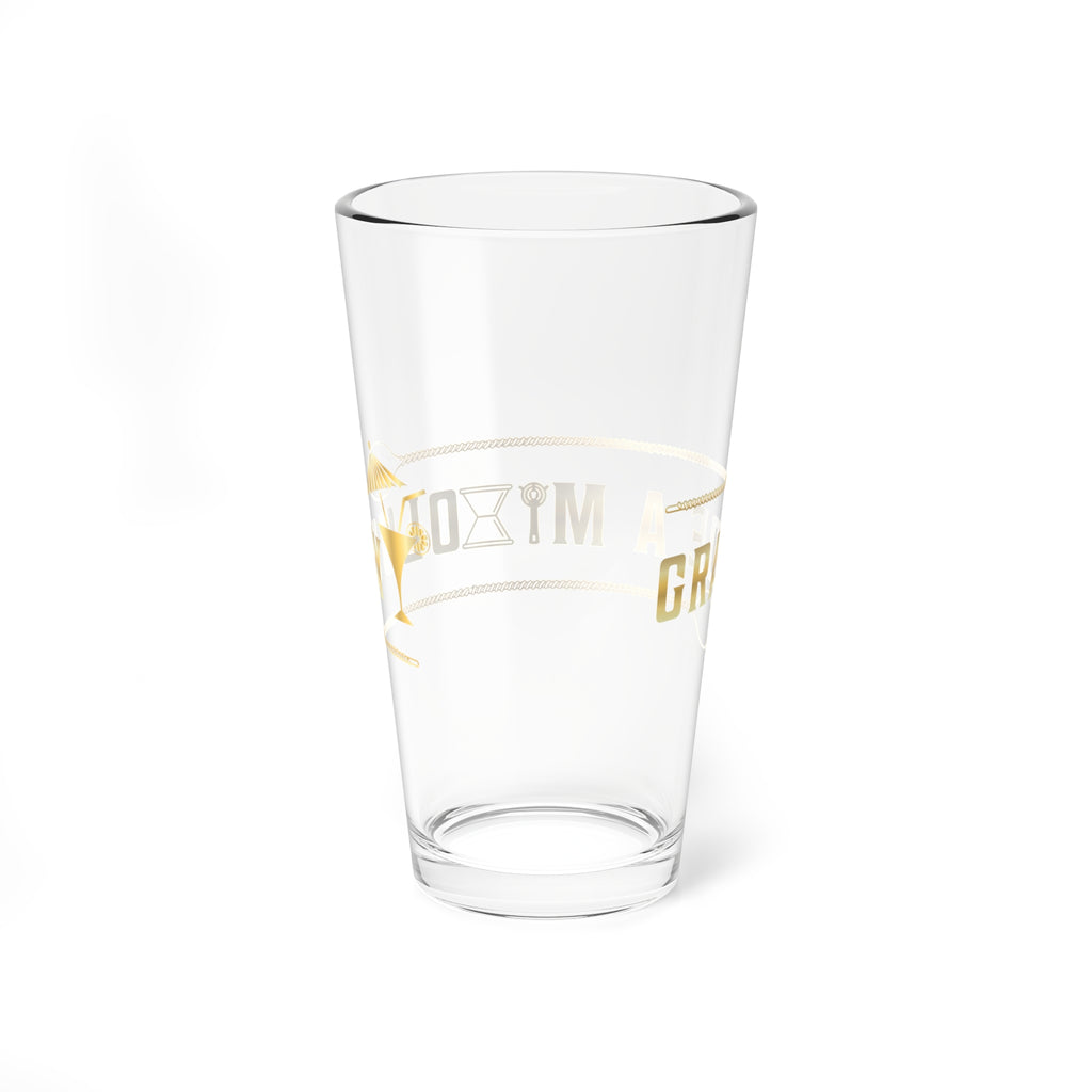 Gold Script 16oz Mixing Glass — You’re a Grade A Bartender Cocktail Shaker Glass