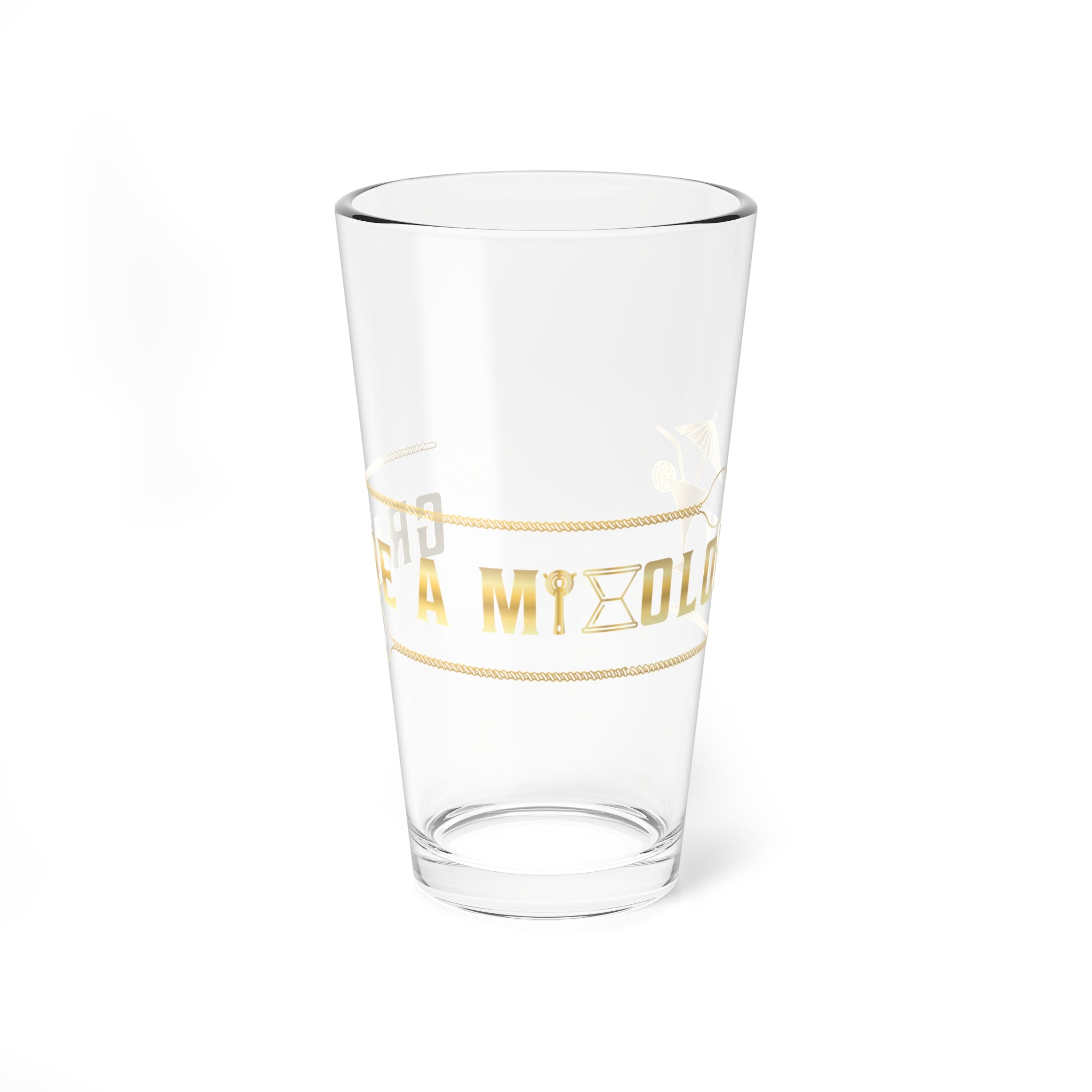 Gold Script 16oz Mixing Glass — You’re a Grade A Bartender Cocktail Shaker Glass